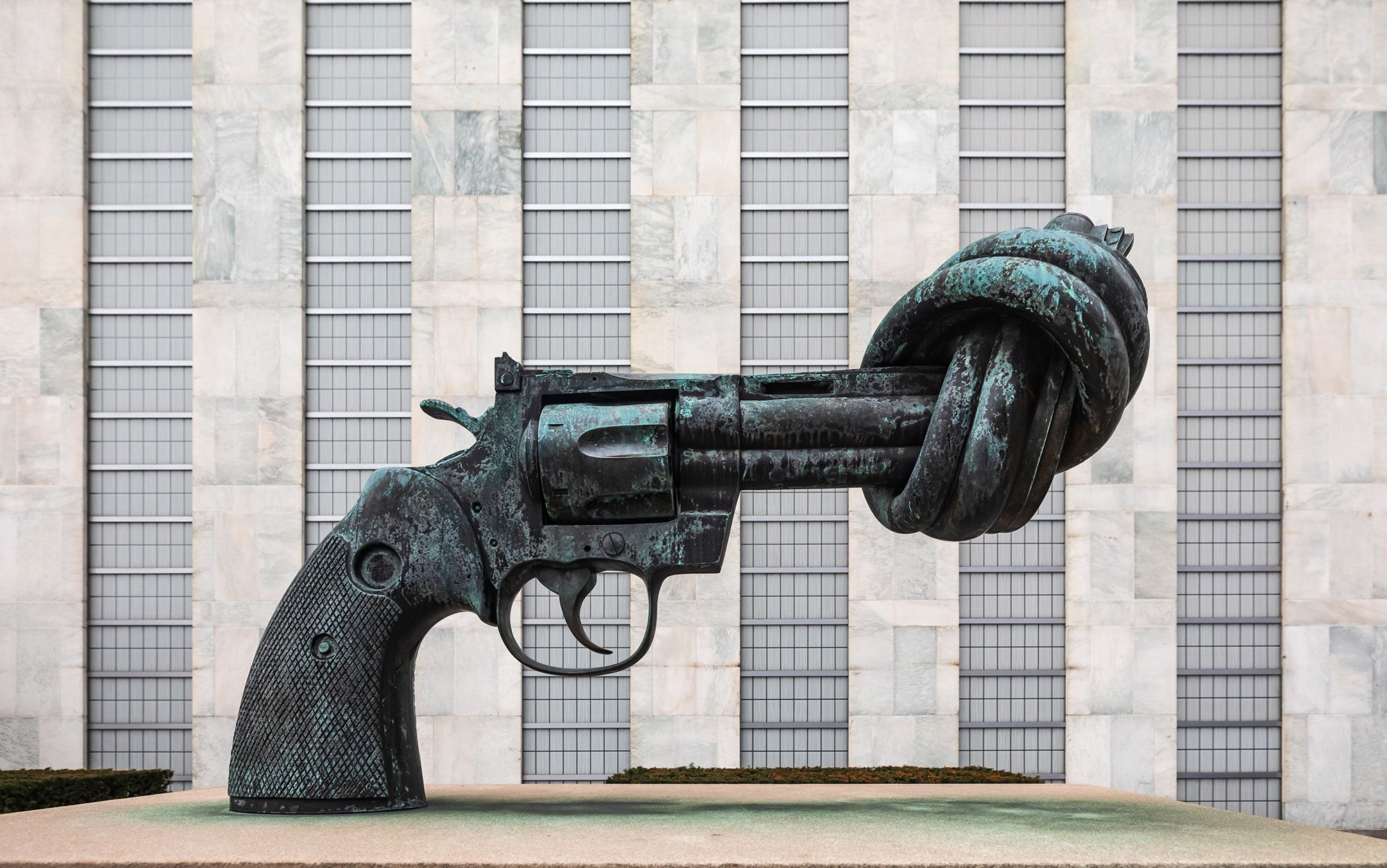 Non-Violence is a bronze sculpture in NYC
